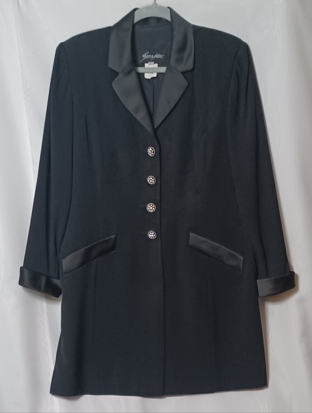 SUNNY CHOI Women's Vintage Black Longline Tuxedo-Style Blazer/jacket. Size 14
